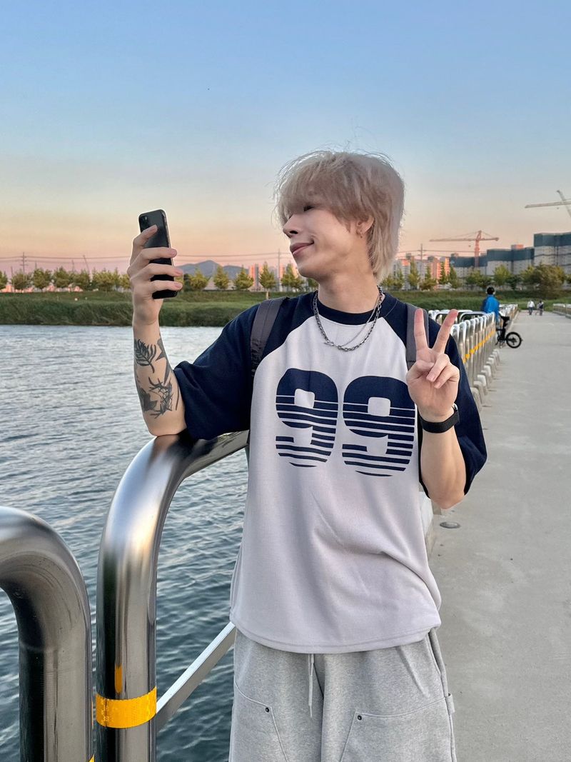 Nine raglan short sleeve knit T 3C