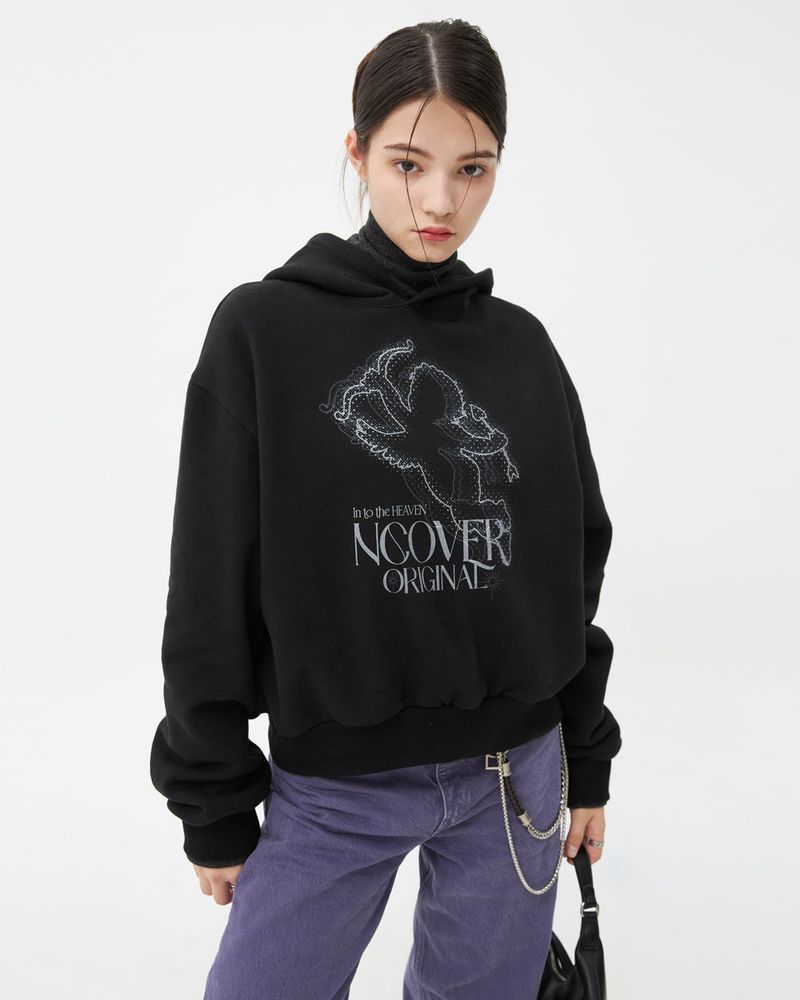 NCOVER（エンカバー）の「CUPIDO LINE HOODIE-BLACK（Tops）」
