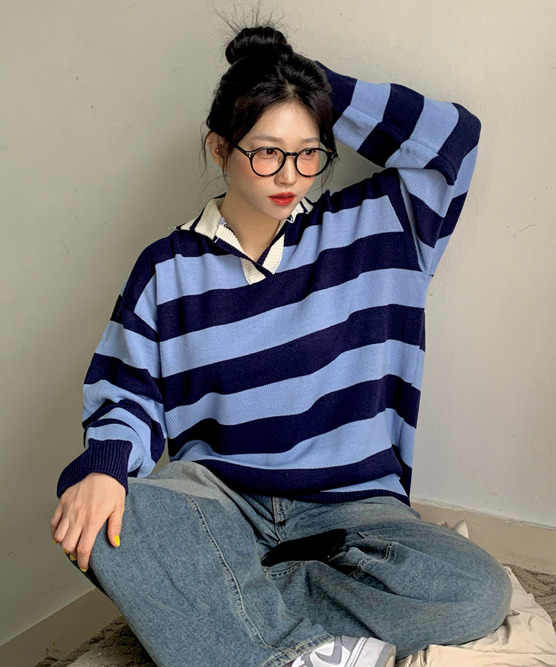 Bold Stripe Collar Knit