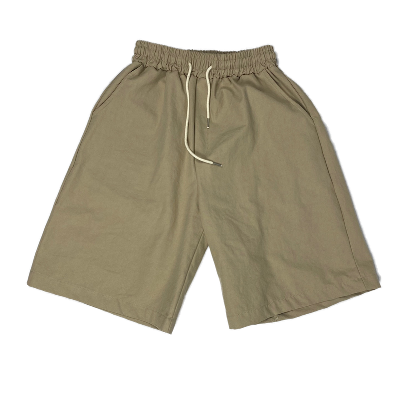 Wide banding cotton half pants 2C