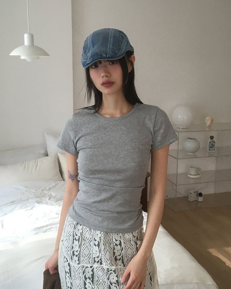 Solfer stripe denim hunting cap hat