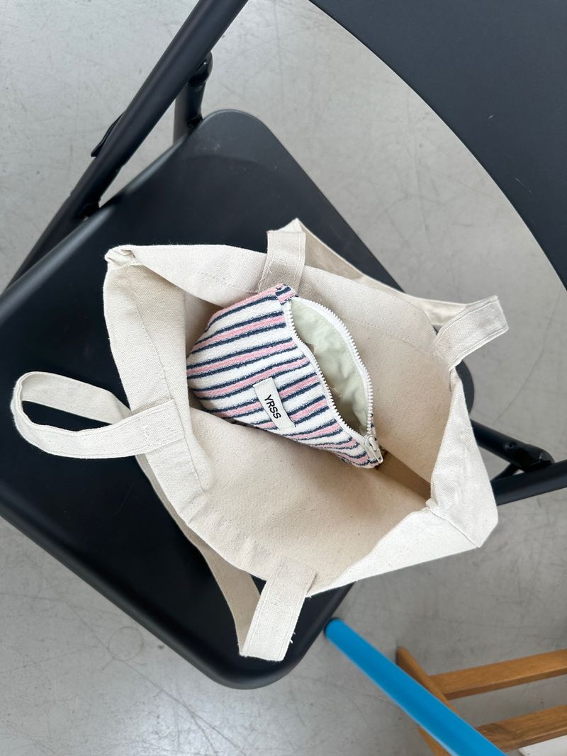 Pop-Up Pouch - Terry (Pink+Navy)