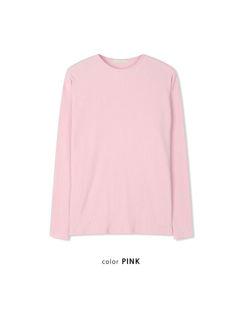 Irrregular rib slim long sleeves(5color)