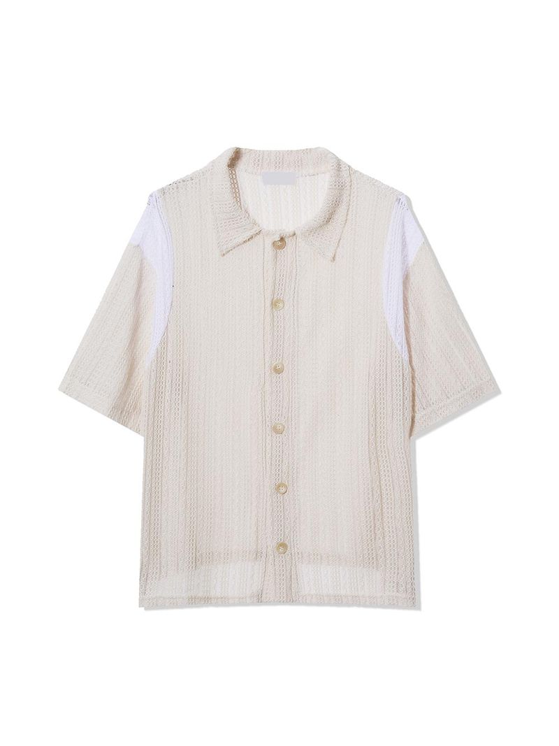 ASCLO Varsity Lace Short Sleeve Cardigan (3color)