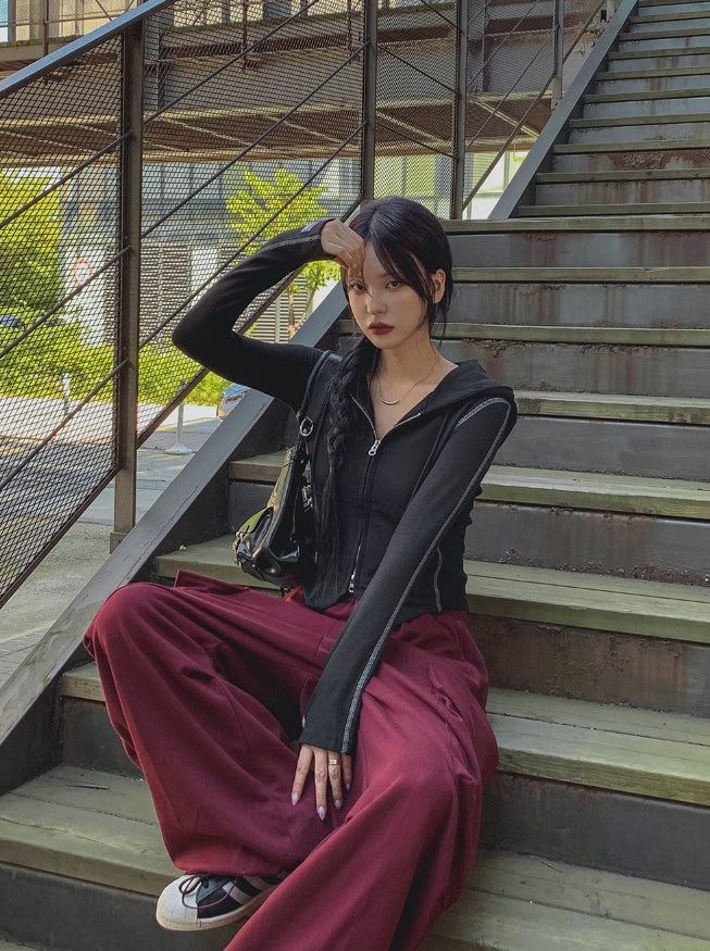Hack Wide Big Pocket Sweat Cargo Pants