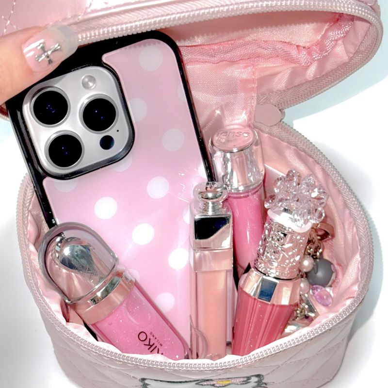 [MADE] m dot. (pinkwhite) glass bumper iPhone case