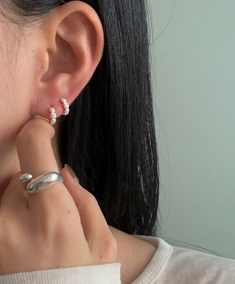  (silver925) ミニローズワンタッチピアス *silver