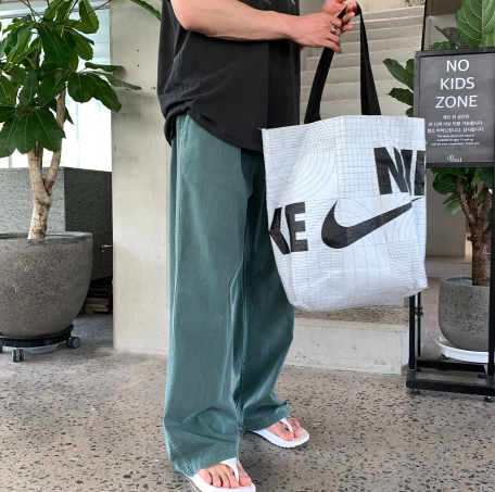 ワンダーラントピグメントウォッシュ加工カラーバンディングワイドパンツ