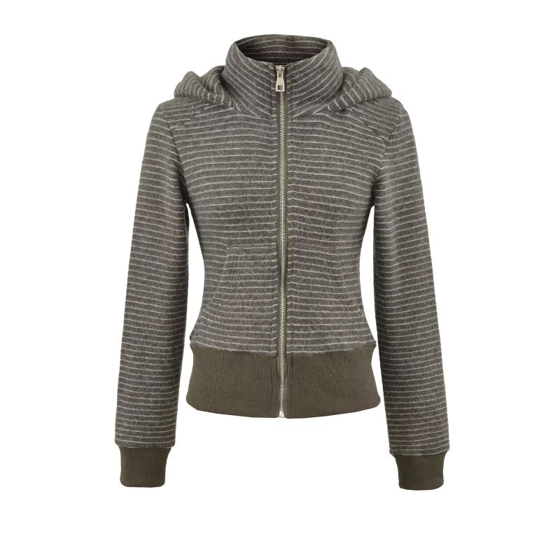 Cozy&Kitsch（コージーアンドキッチ）の「Wood Stripe Wool Hooded Zip-up（Tops）」