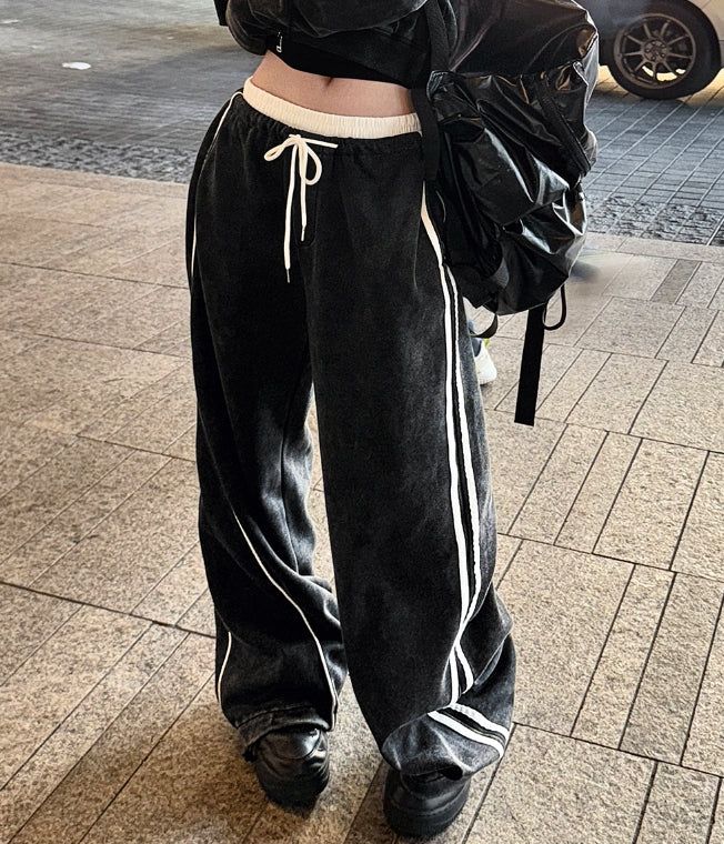 Low Washing Unbalanced Sagging Pants