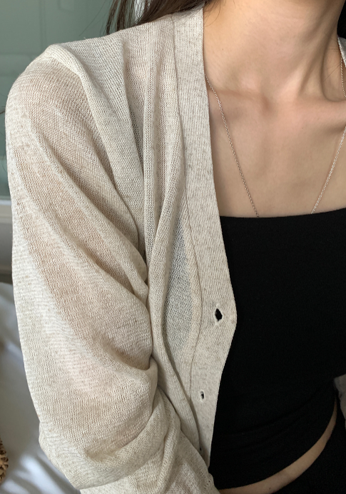 Devon Linen V-neck Cardigan / 7 colors