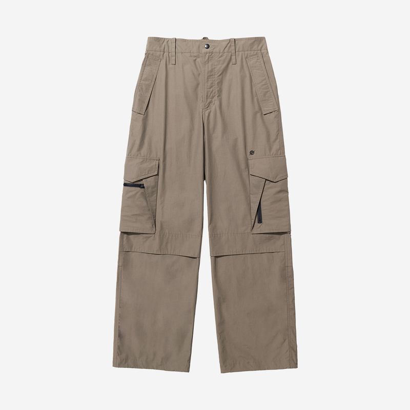 Nylon RIB Ventilation Cargo Pants - BEIGE
