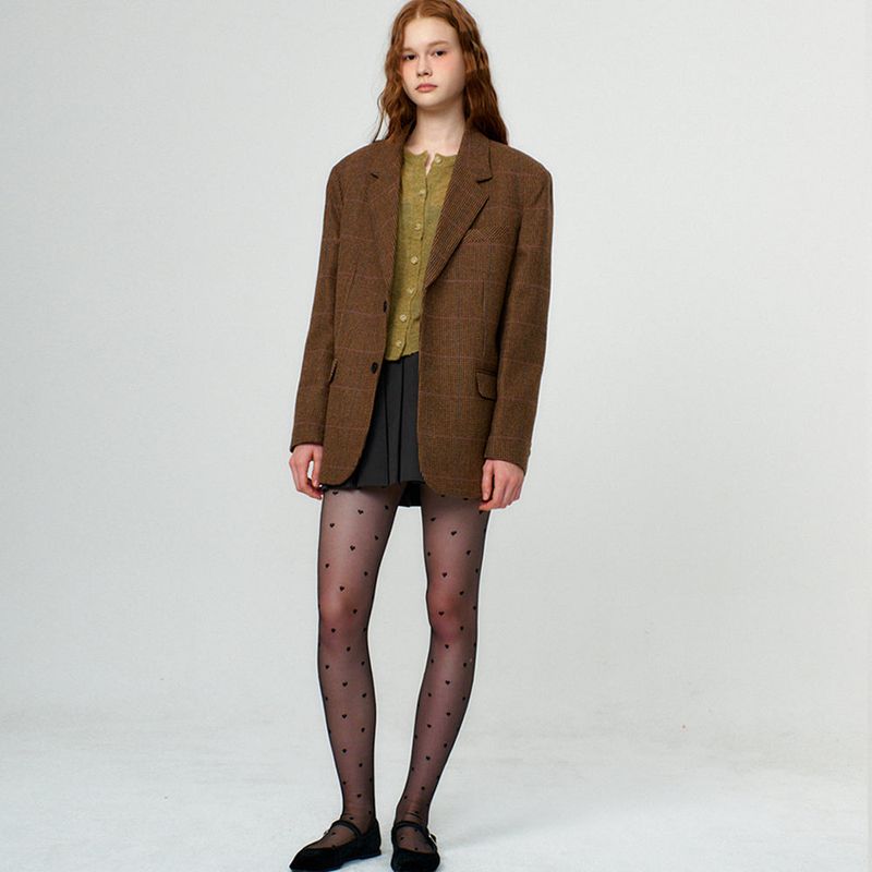 Glencheck Wool Jacket _Brown