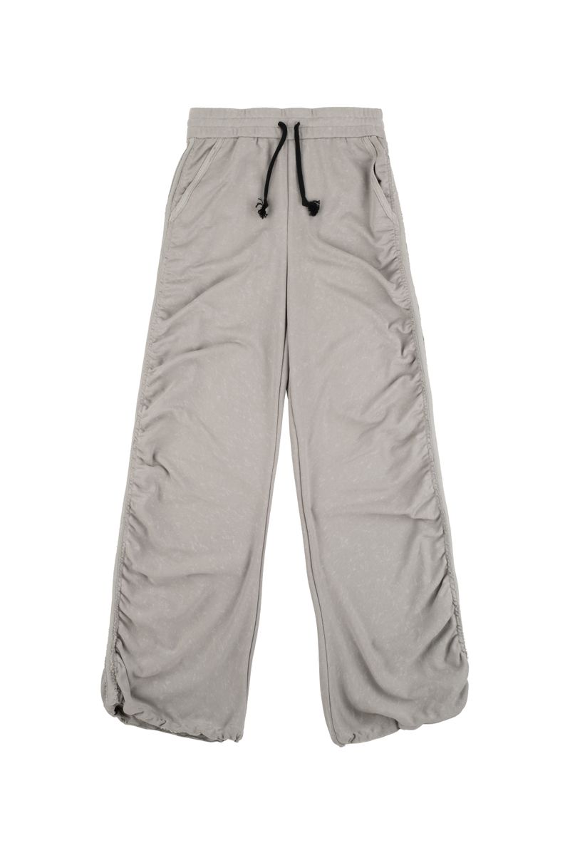 shirring wide banded pants (GRAY)