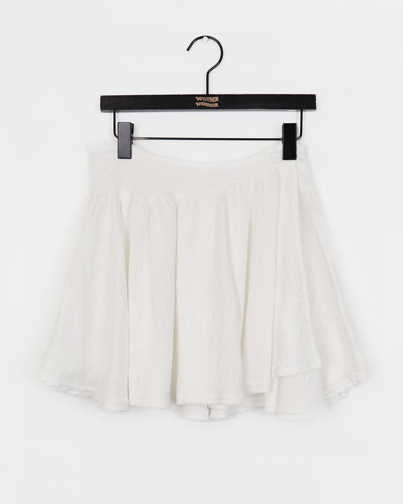 Renka wrap button mini skirt
