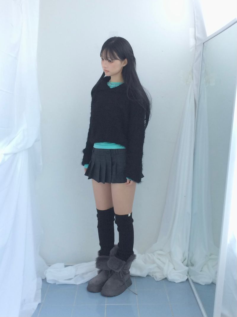 Shoulder collar loose knitwear