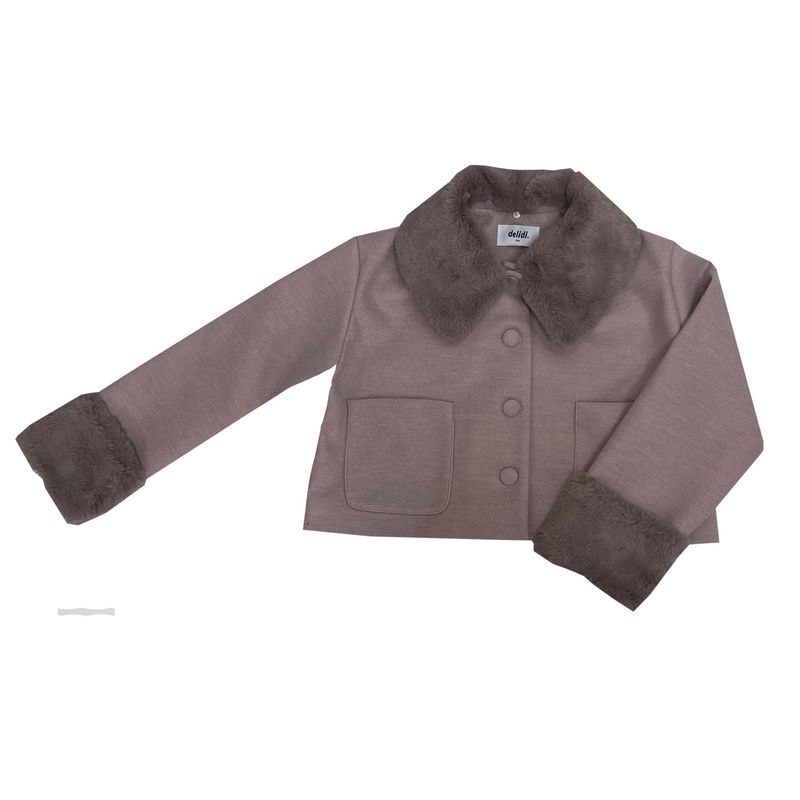 Posh short coat (pink gray)