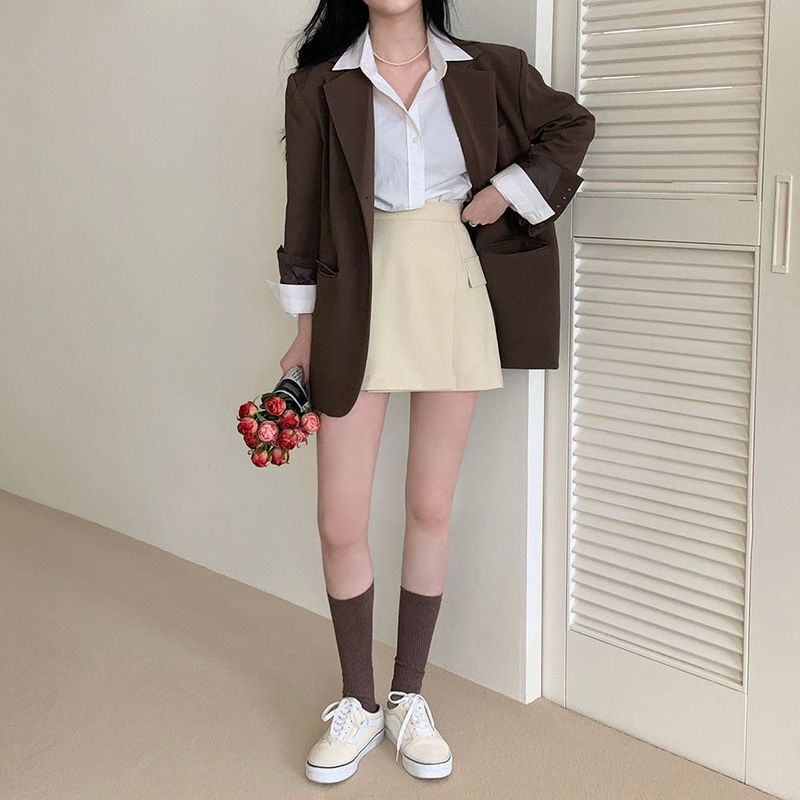 [4color] slit pocket mini skirt