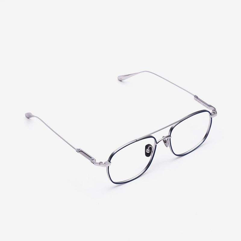 Knouun Square titanium glasses CODE. 102. G Silver