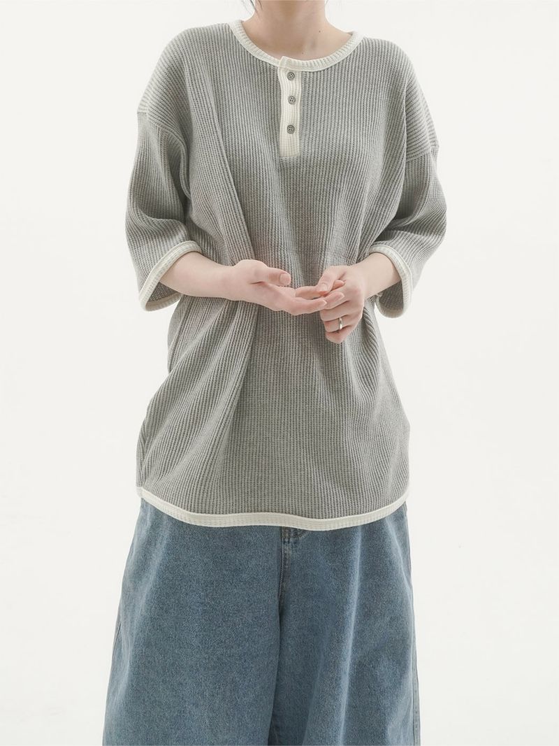Daying waffle short sleeve T-shirt -5C
