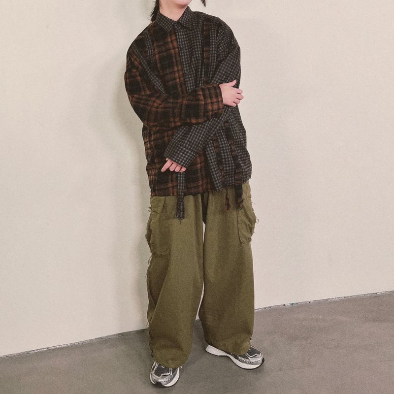 double check deconstructed shirt_brown