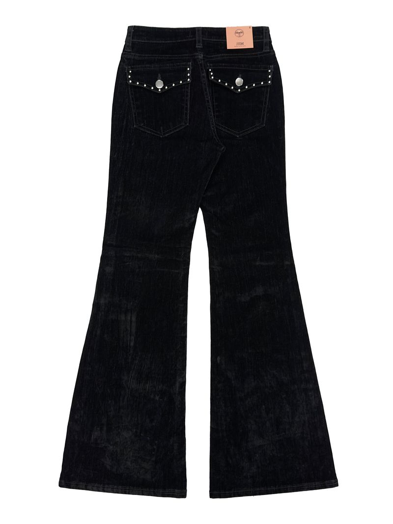 velvet stud bootcut pants