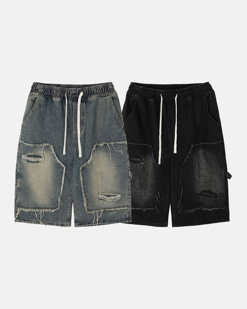 Rick Distressed Bermuda Denim Pants