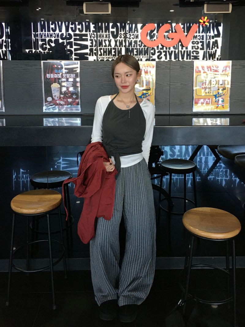 Sand Stripe Easy Banding Pants (3c)