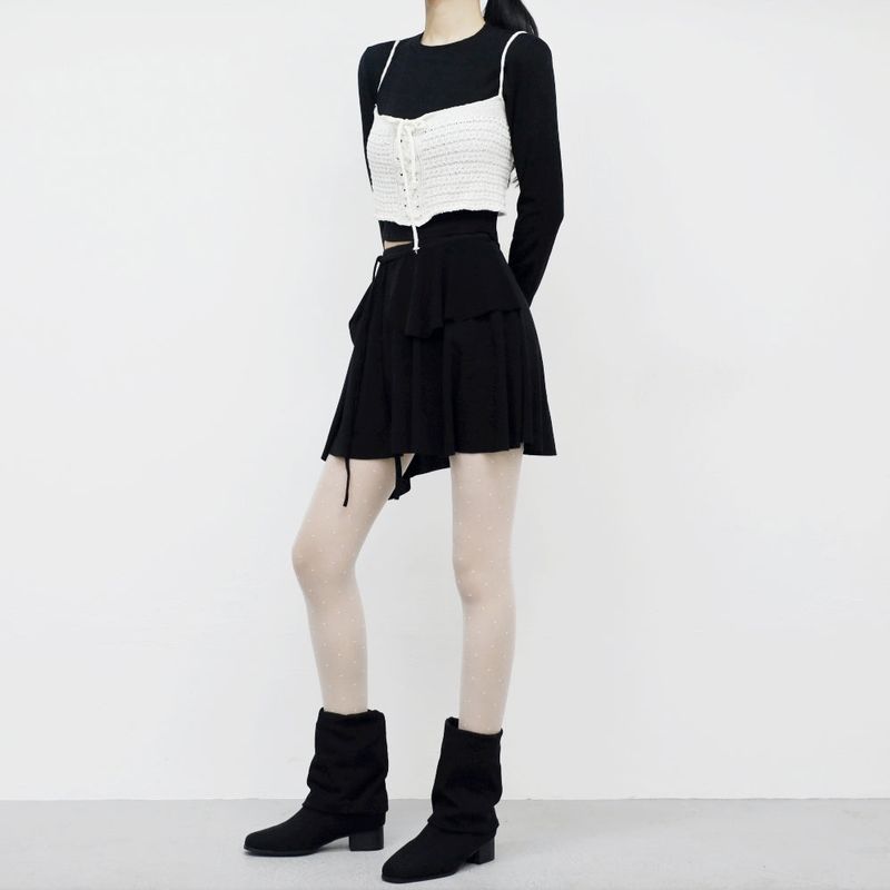 Kehi unbalanced mini skirt