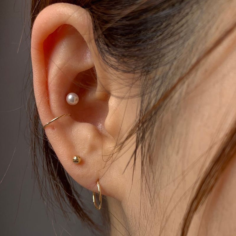 Less is more（レスイズモア）の「14K Gold Swarovski Pearl Piercing (bar 4mm（Accessories）」
