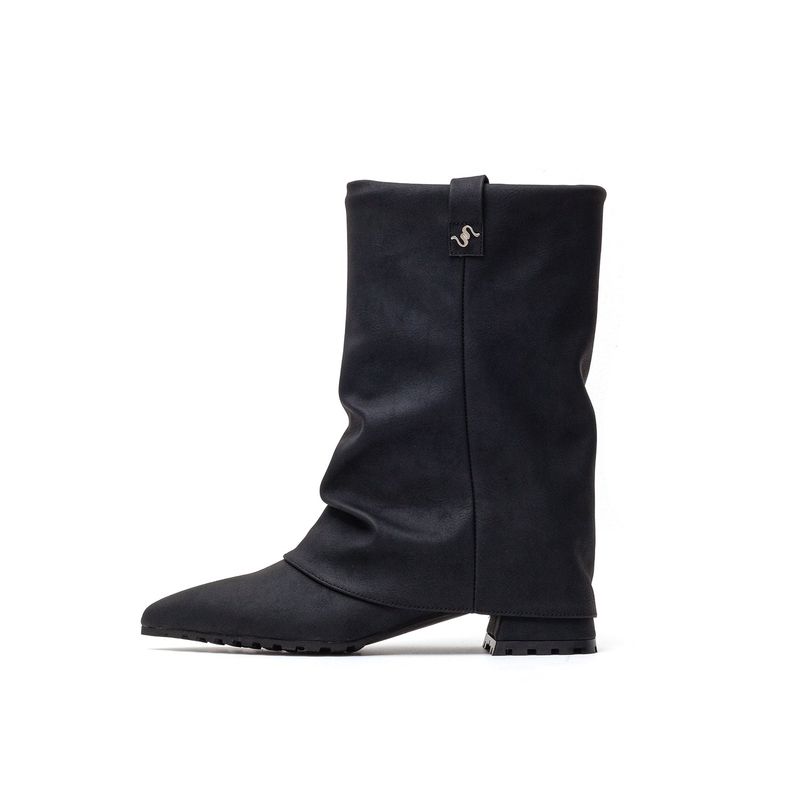 SSIMEEZ（シミズ）の「Slouchy Walker Boots(Matt Black)（Shoes）」