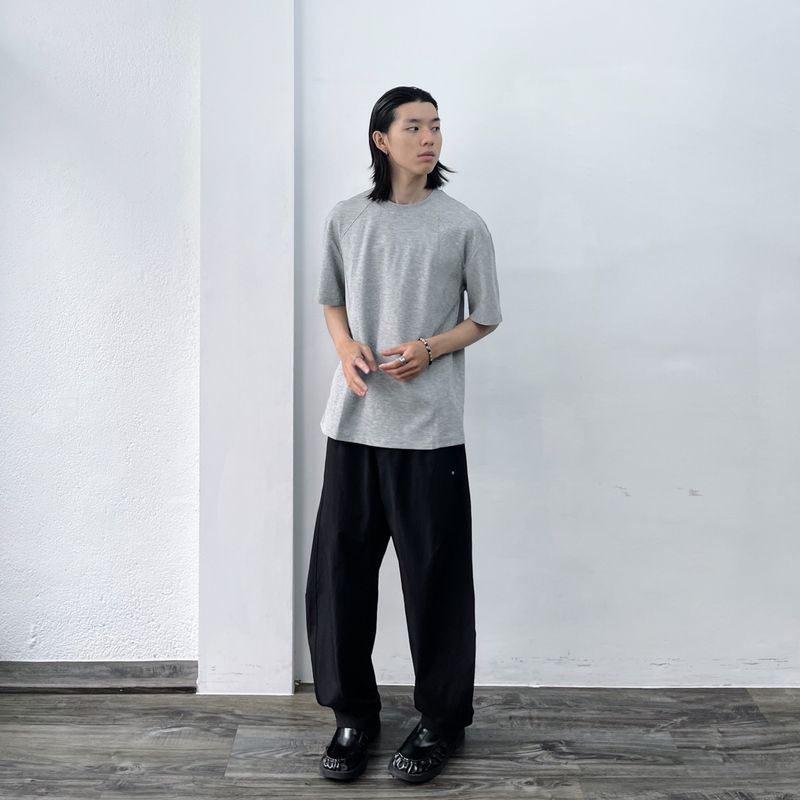 Side-Studded Structural Wide Pants