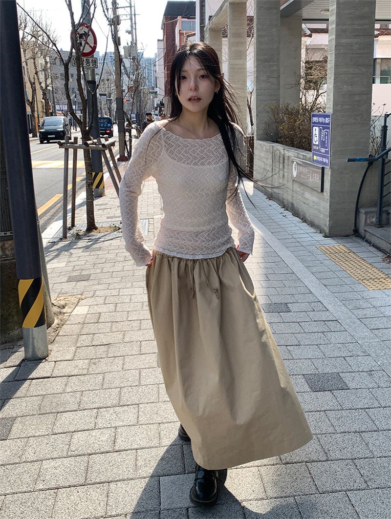 FEVER FLARE MAXI SKIRT (4C)