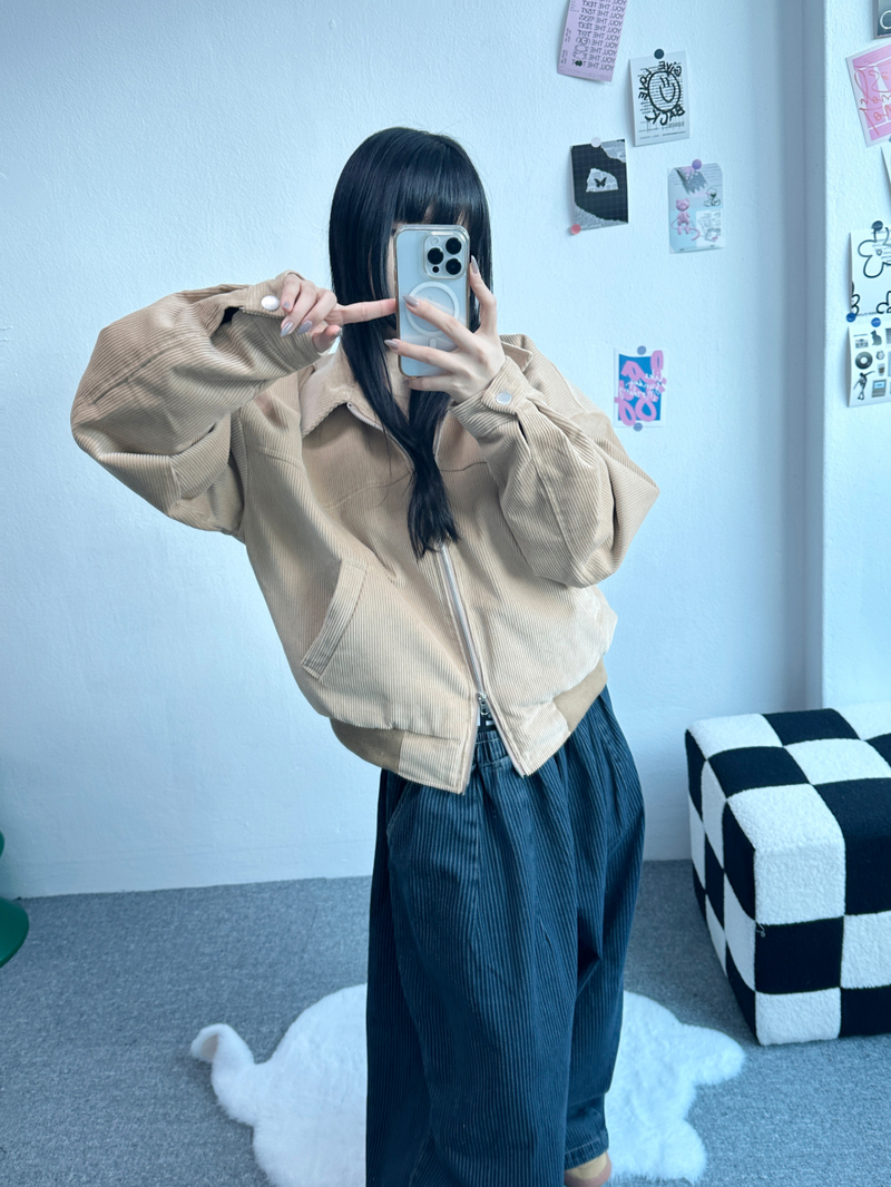CCORTTI(コルッティ)の「COLLAR CORDUROY GOLDEN 2-WAY PADDING JUMPER💙💛 - 2 COLORS(Jackets/Outerwear)」