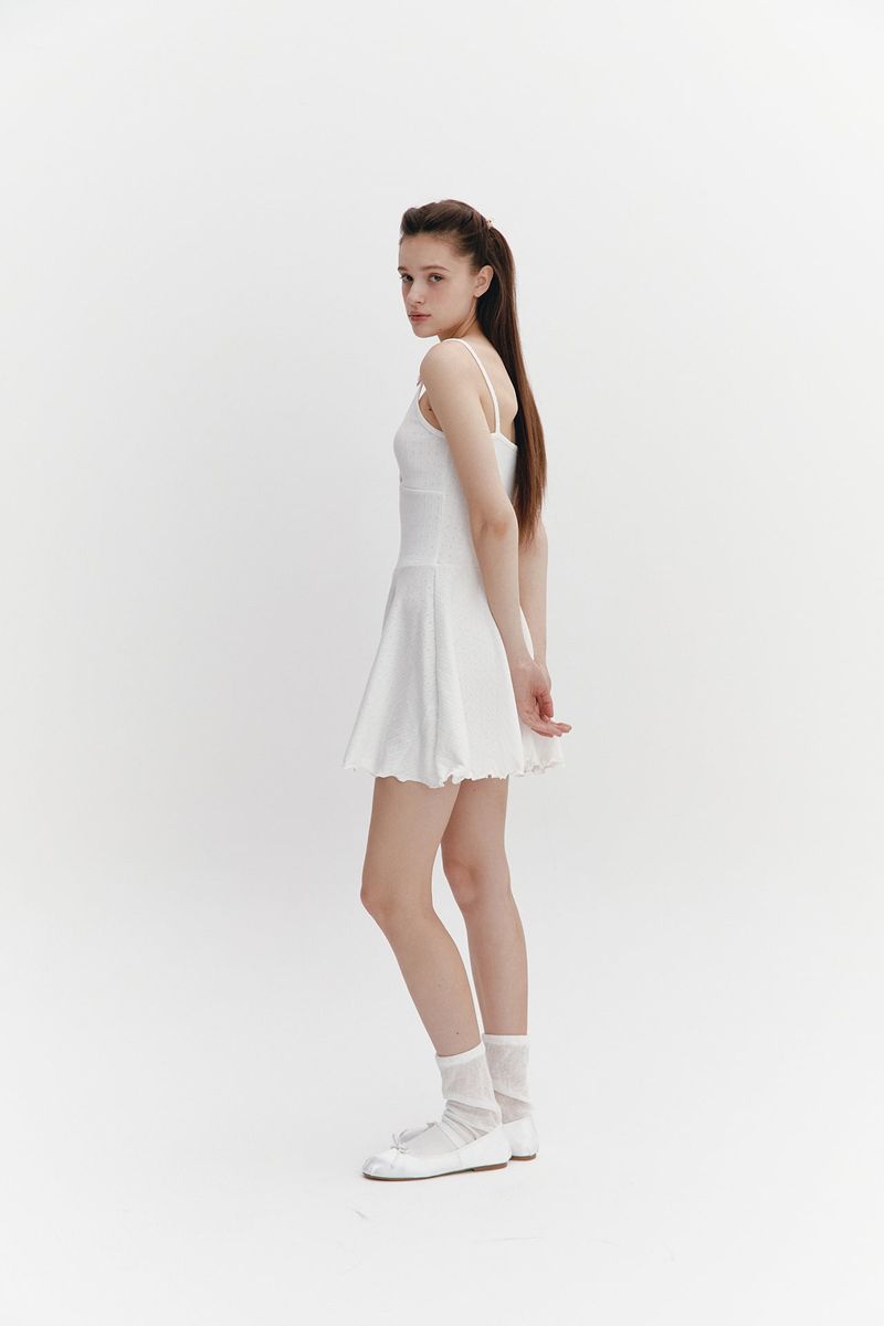 Wave Flare Dress Ivory