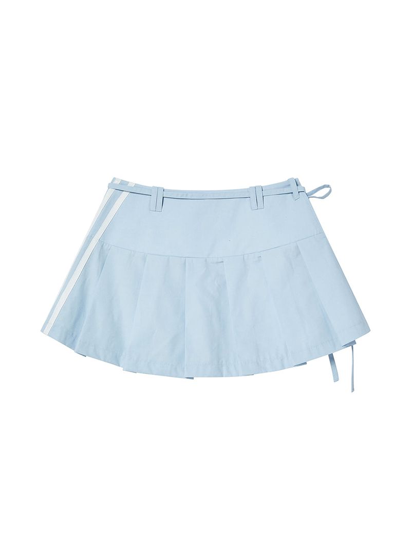 PLEATS WRAP SKIRT (DENIM)