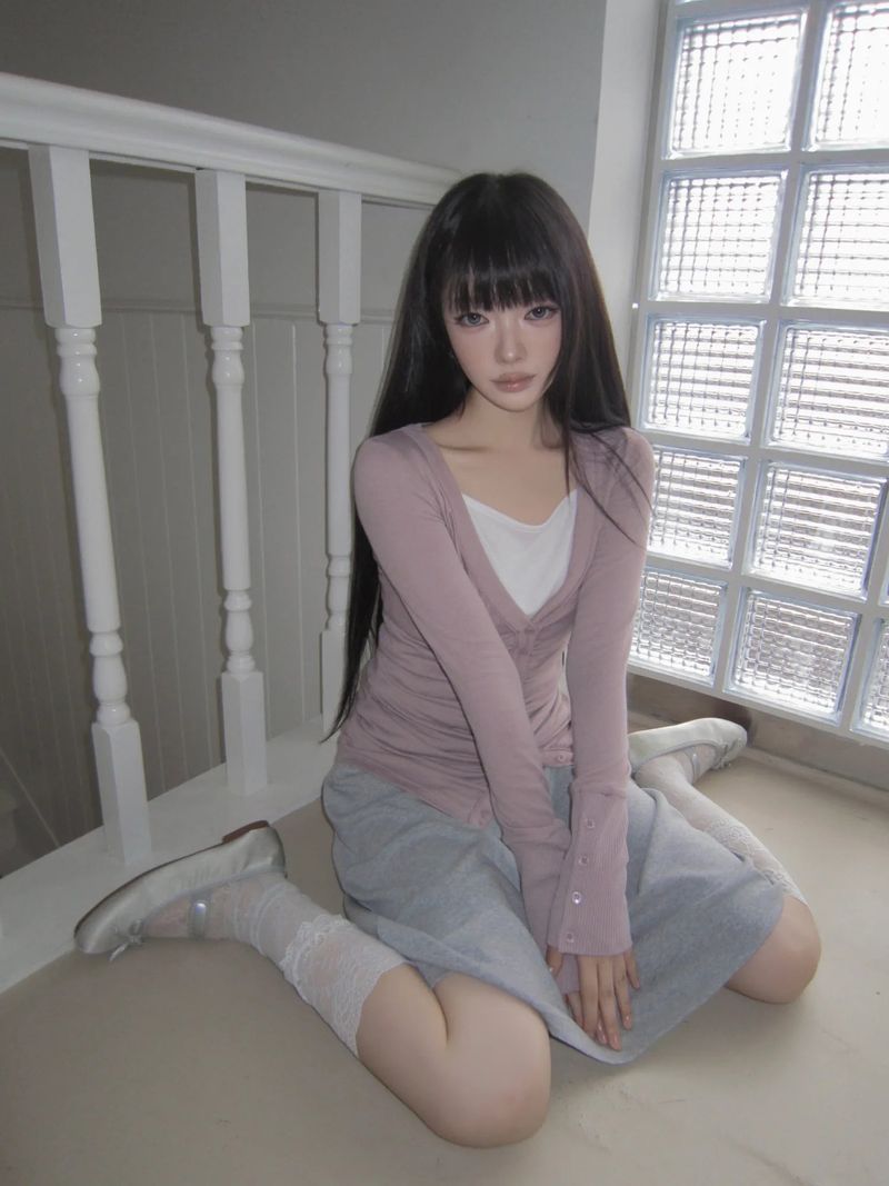 Muen Shirred Midi Skirt
