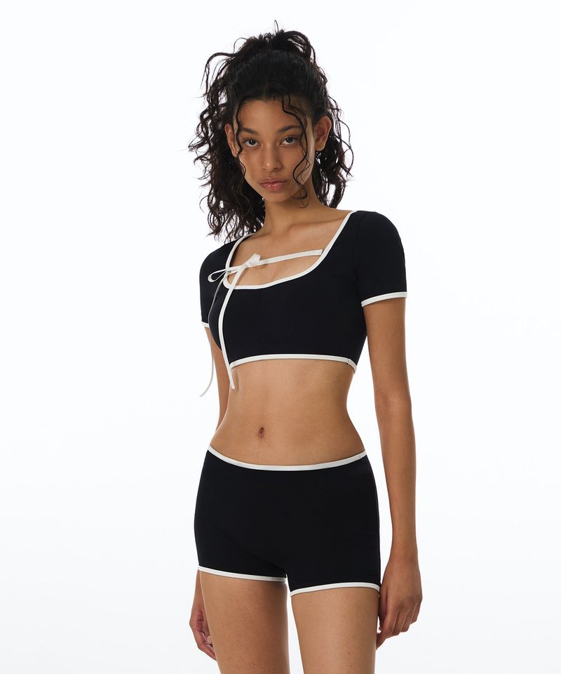 VINAJ(ビナジェイ)の「Line Classic Short Bikini Bra BK (Side ribbon)(Swimwear)」