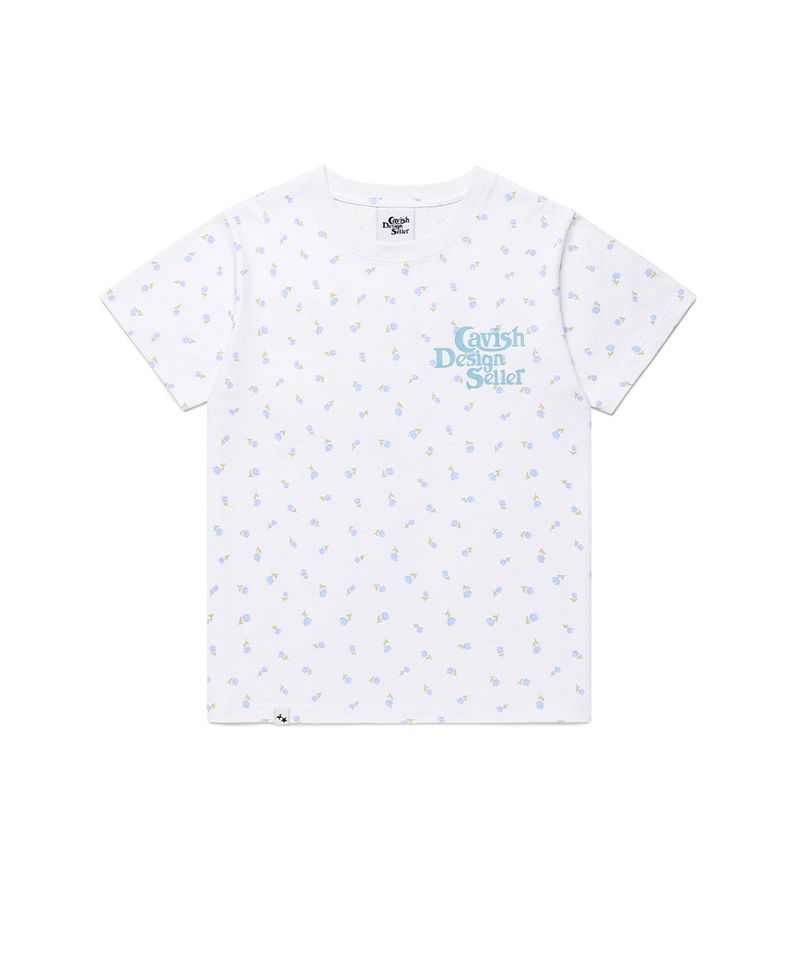 cavish（カビシ）の「W FLOWER SELLER LOGO SS TEE WHITE(CV2GMFT514A)（Tops）」