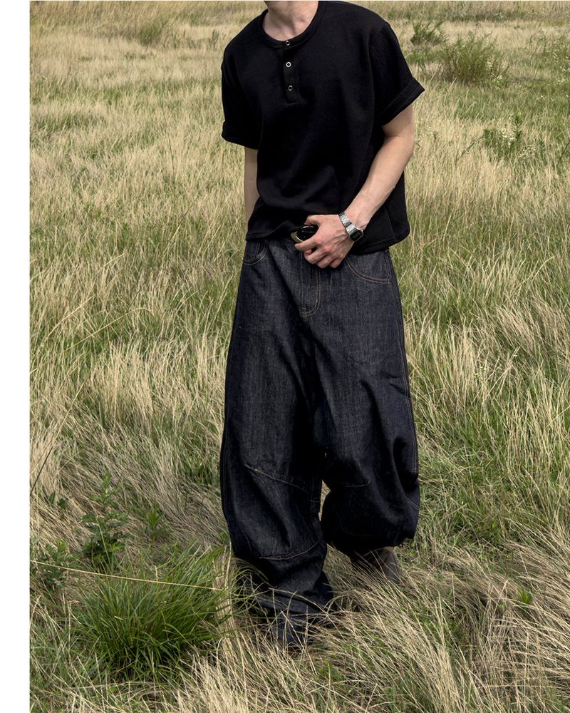 Evan Linen Curved Denim Pants