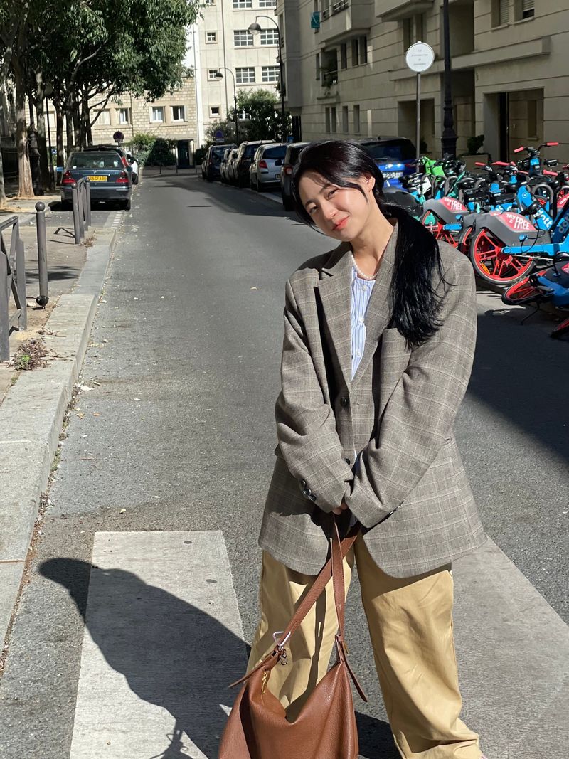 Vichy check pattern blazer