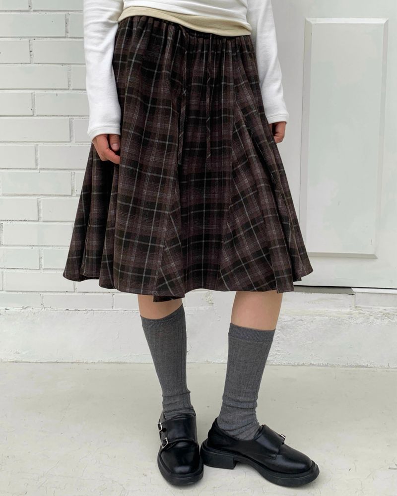 [ORIGINAL] Sco Check Layered Skirt