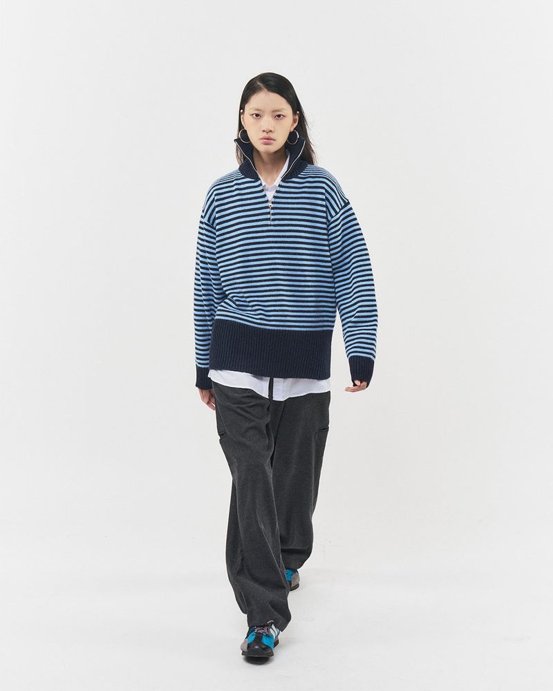 Bluesf woolen wide slacks