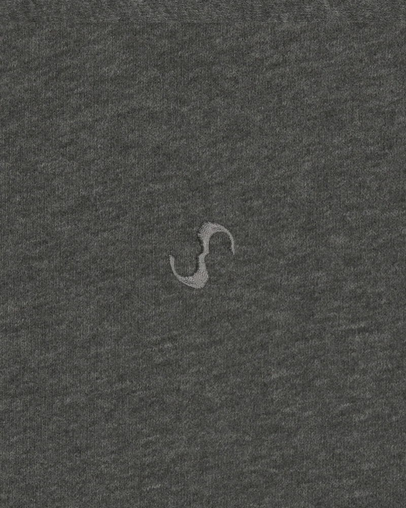Fur Trim Jersey Zip-up / Charcoal