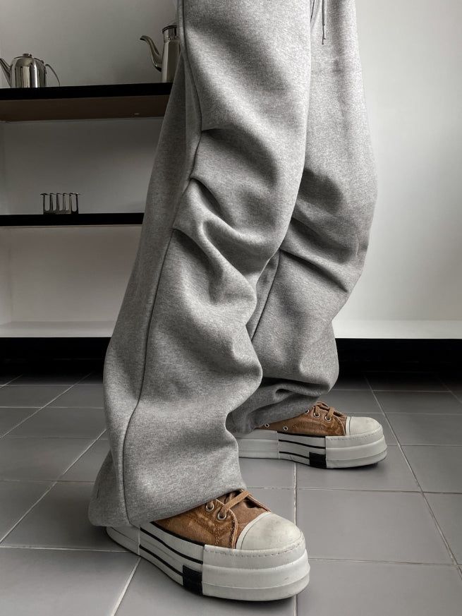 Fit double knee wide cotton training pants