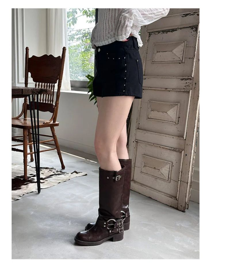Stud cotton short pants(2color)