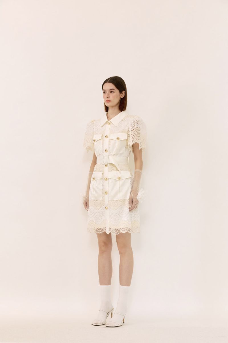 Lace shirt dress