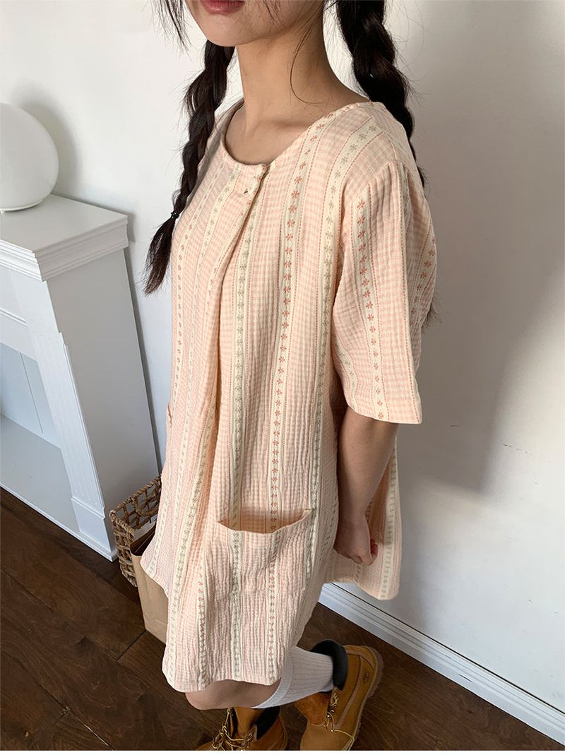 SOFT FLOWER BUTTON DRESS (2C)
