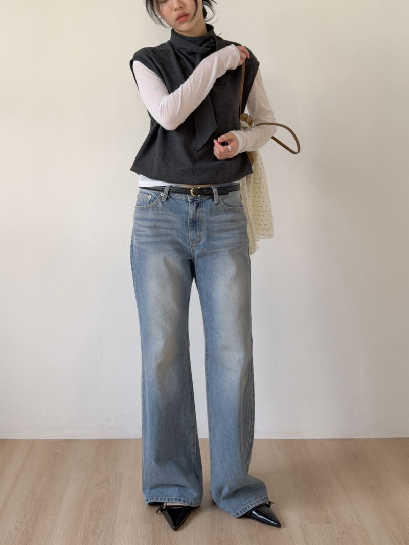 Ross Brush Semi-bootcut Denim Pants
