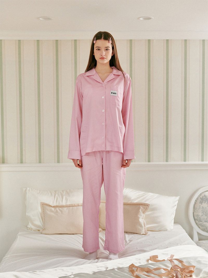 Foli（フォリー）の「(Unisex) シンプルピンクPJセット（セットアップ）」